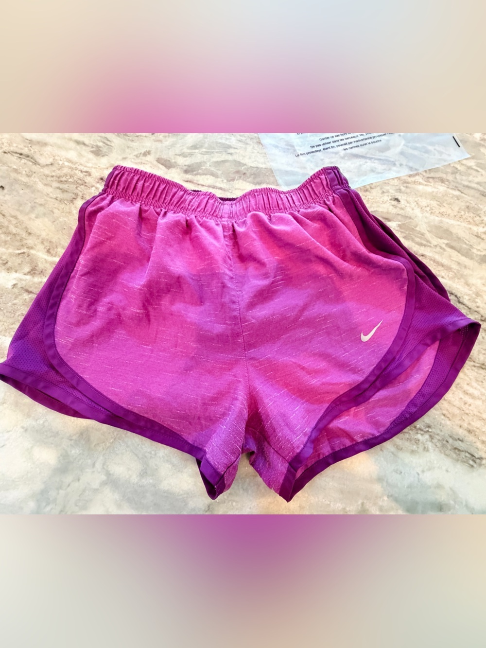 Nike Dri Fit Running Shorts Womens Small Pink Athletic Workout Gym Lined